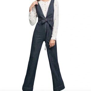NWT Anthropologie Wide-Leg Denim Jumpsuit - Size 14